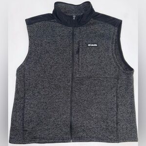 Columbia Men’s 3X Fleece Vest Gray Black Full Zip Outdoor Hiking Jacket MSRP $85